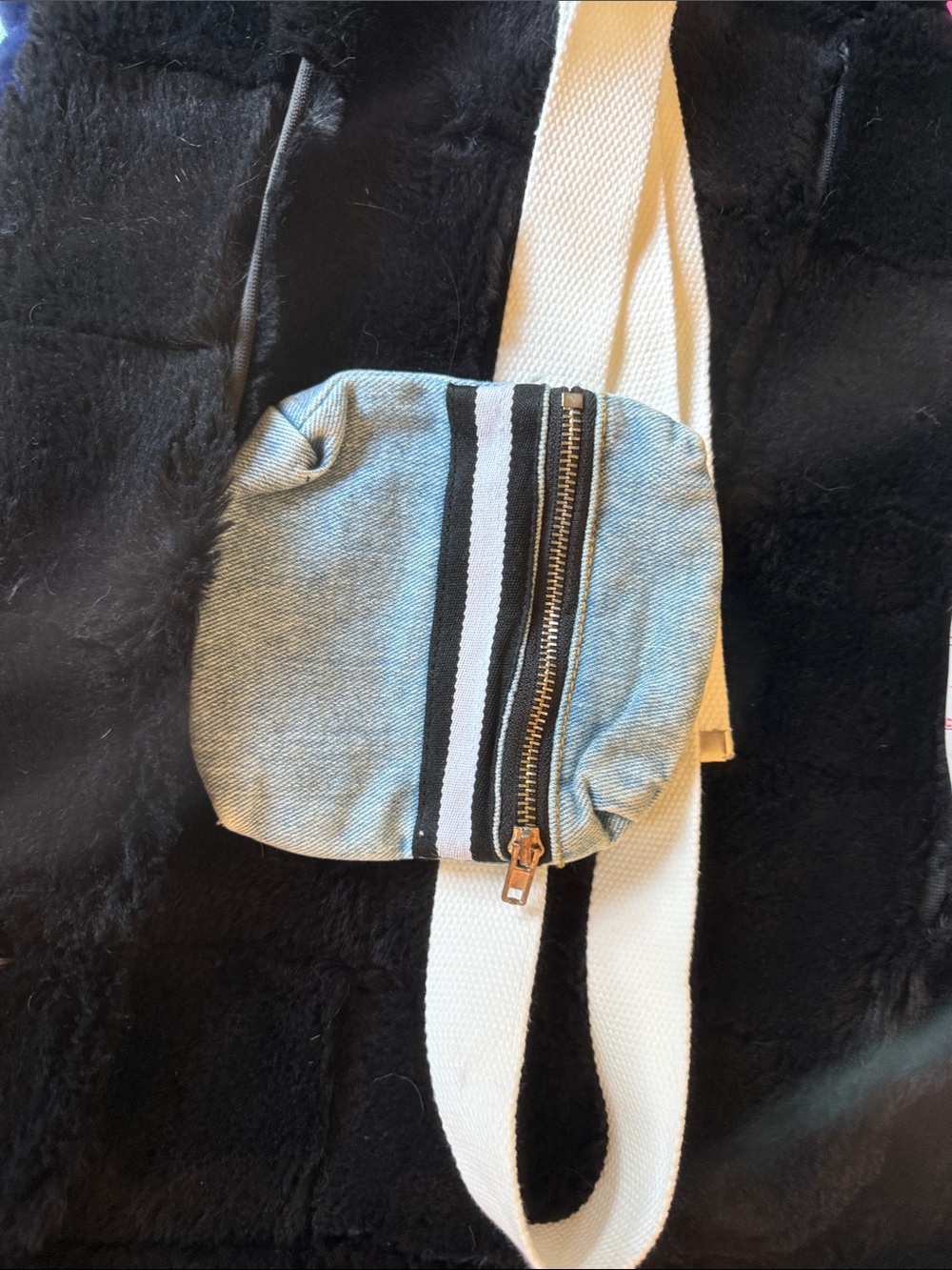 Sample Angel Kiss Blue Checkered Denim Mini Skirt - with a cute belt bag - Picture 7 of 9